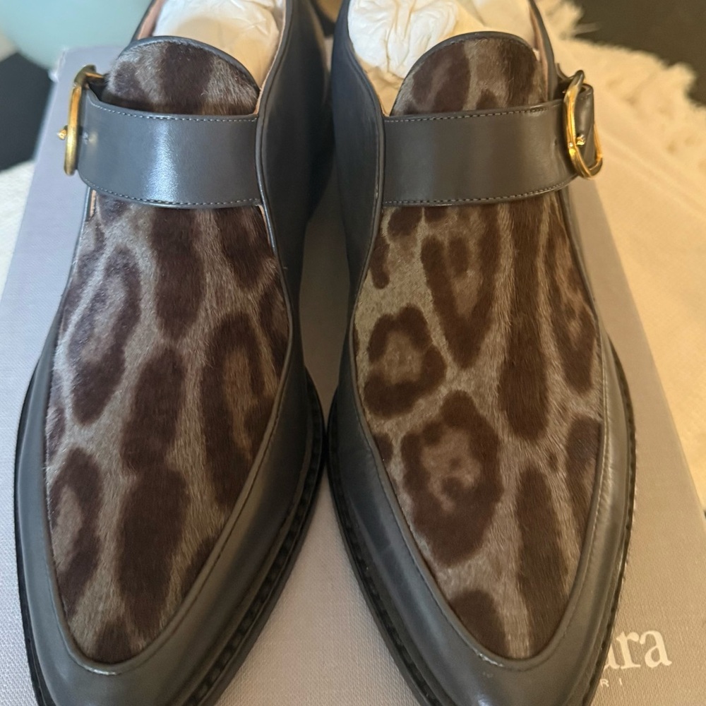 Max Mara Women’s Makula Antracite Padre Pointed Toe Oxfords NWB